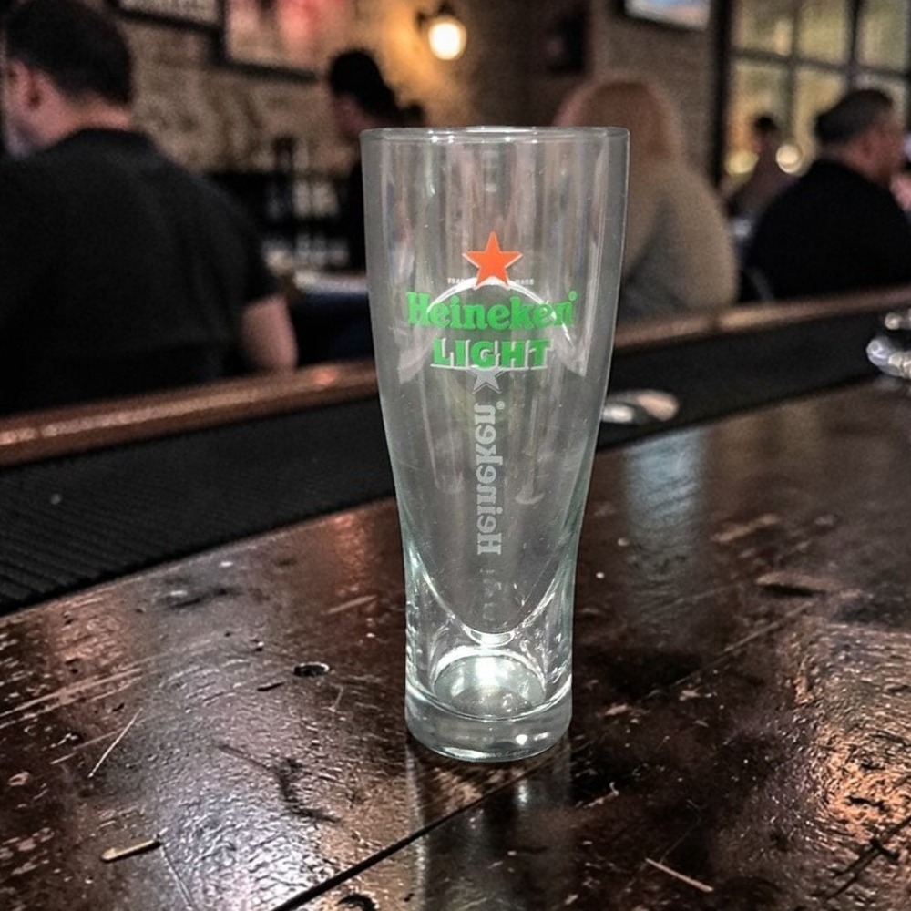 Heineken Light Red Star Beer Glass, Clear Logo Pilsner Drinkware,‎ Replacement